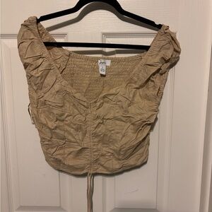Beige Ruched Blouse